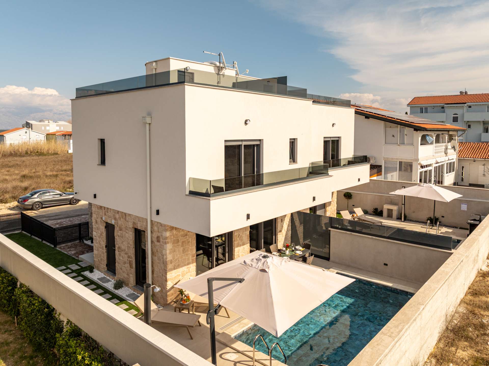 Seaview villa Mar with pool, jacuzzi and sauna