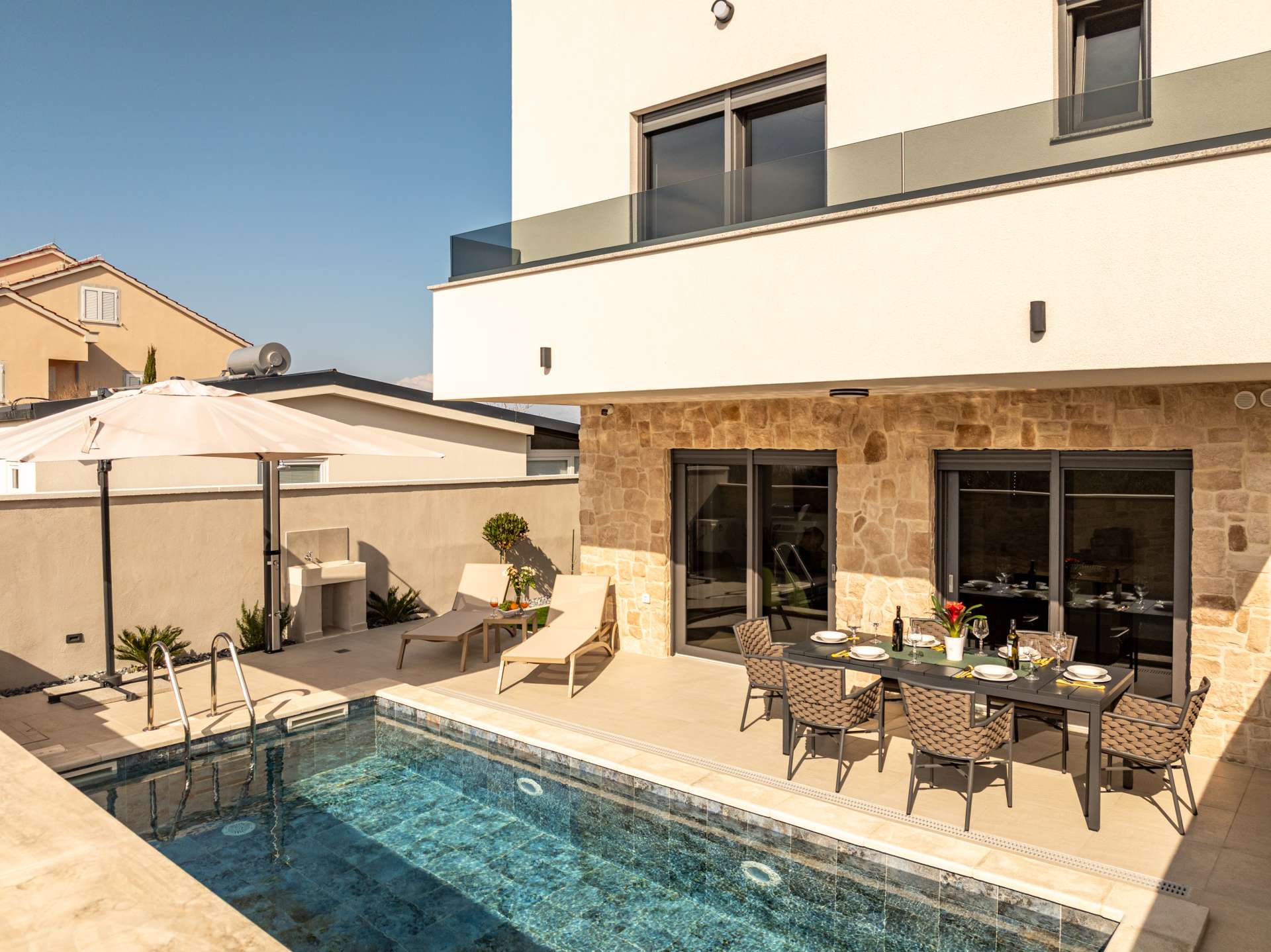 Seaview villa Mar with pool, jacuzzi and sauna