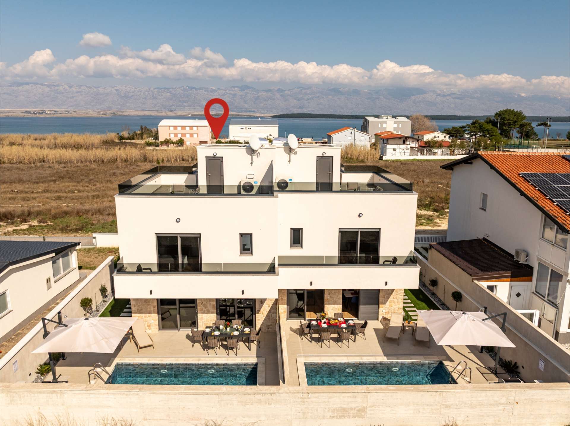 Seaview villa Mar with pool, jacuzzi and sauna